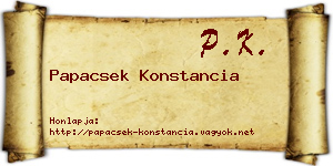 Papacsek Konstancia névjegykártya
